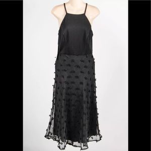 Anthropologie Women’s Black Fringe Maxi Dress